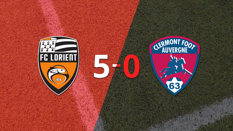Con doblete de Bamba Dieng, Lorient liquidó 5-0 a Clermont Foot