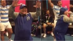 El video del festejo de Maradona con Los Pumas en el vestuario El video del festejo de Maradona con Los Pumas en el vestuario