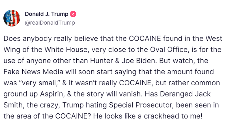 El posteo de Donald Trump.