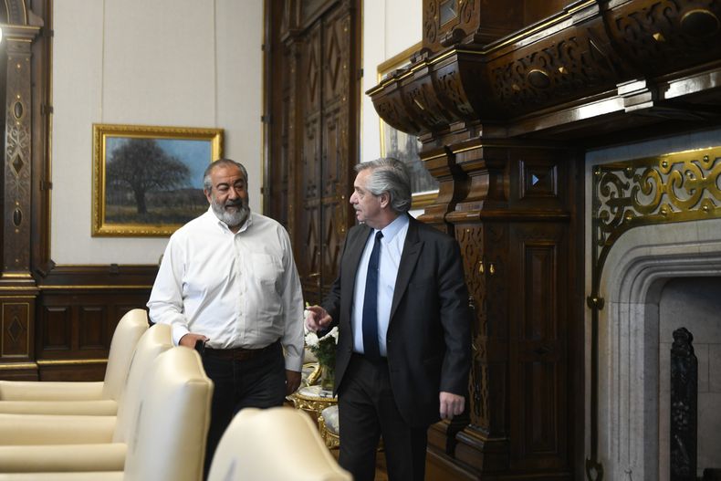 Héctor Daer junto a Alberto Fernández.