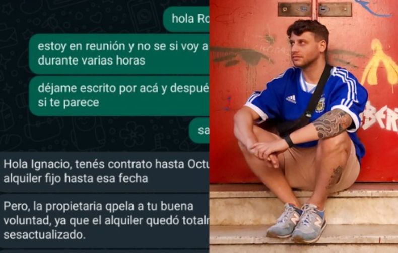 La inmobiliaria apeló a la buena voluntad y le pidió por Whatsapp que pague el doble del alquiler.
