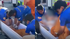 La mujer golpeó el ataúd para que los presentes se dieran cuenta que estaba viva. La mujer golpeó el ataúd para que los presentes se dieran cuenta que estaba viva.