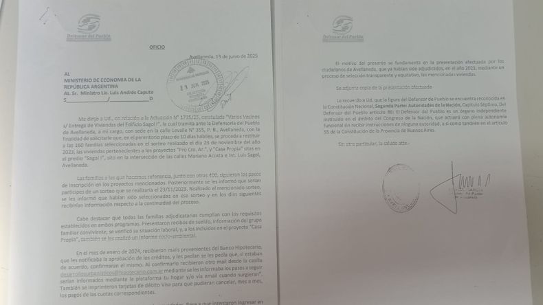 Los oficios presentados por la Defensoría del Pueblo. 