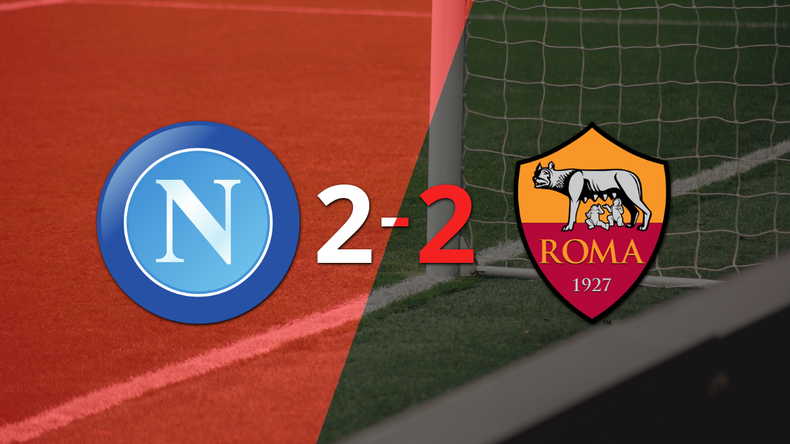 Con un empate 2-2 terminó el Derby Del Sole entre Napoli y Roma