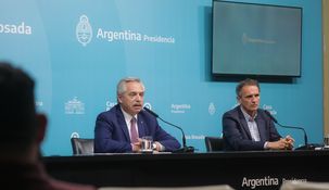 Alberto Fernández junto a Gabriel Katopodis.