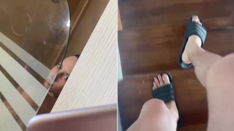 Viral: agarró el celular de su novia mientras se bañaba y terminó en un accidente.