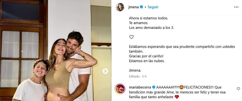 El sentido mensaje de María Becerra para Jimena Barón.