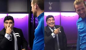 El 22 de octubre de 2017 luego de que el Tottenham goleara 4-1 al Liverpool, Maradona bajó a los vestuarios y se encontró con Kane.