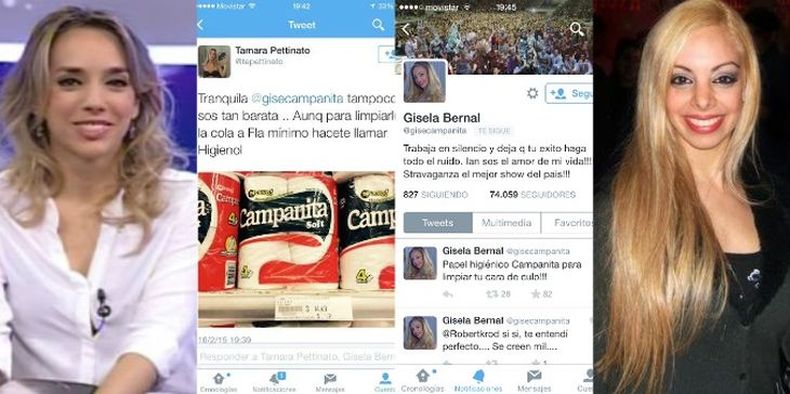 La escatológica guerra tuitera entre Tamara Pettinato y Gisela Bernal