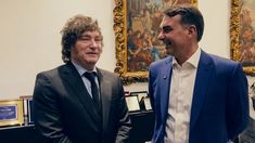 Milei se reunió con Flávio Bolsonaro.&nbsp;