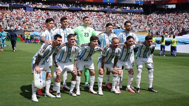 La Selección argentina antes del partido frente a España por la final del Mundial 2026.&nbsp;