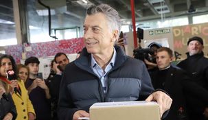 Mauricio Macri durante la votación del 18 de mayo en CABA.