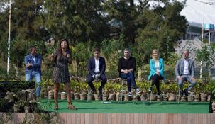 Daniela Villar durante el acto en La Plata.