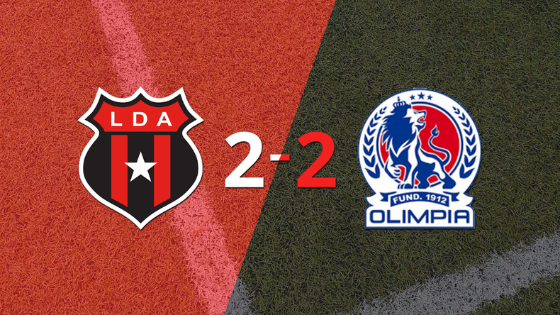 Alajuelense empató 2-2 en casa con Olimpia