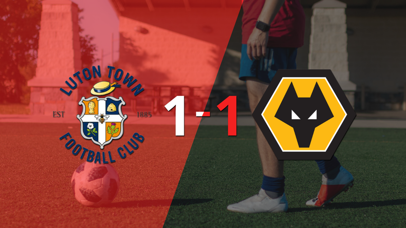 Wolverhampton empató 1-1 en su visita a Luton Town