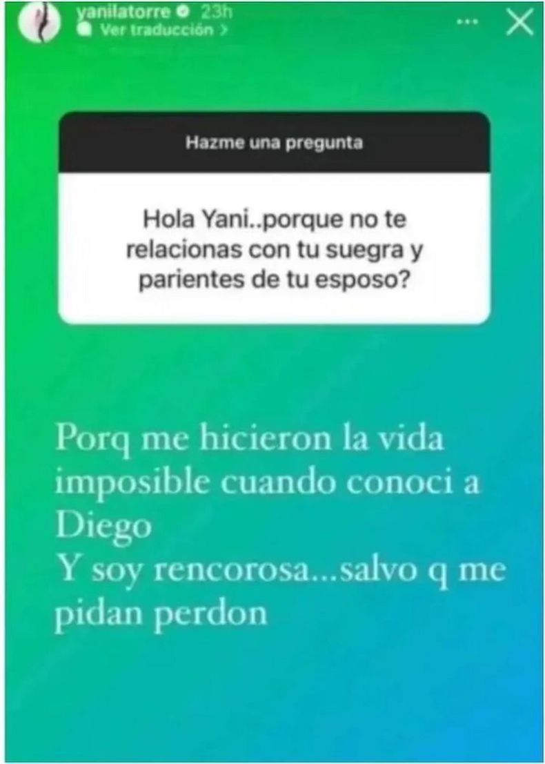 Yanina Latorre ventil&oacute; los problemas familiares por el lado de Diego Latorre.