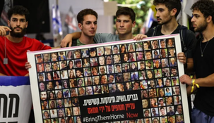 Familiares de los secuestrados en el territorio israelí.&nbsp;