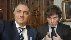 Sebastián Pareja, presidente de LLA en territorio bonaerense, junto al presidente Javier Milei. Sebastián Pareja, presidente de LLA en territorio bonaerense, junto al presidente Javier Milei.