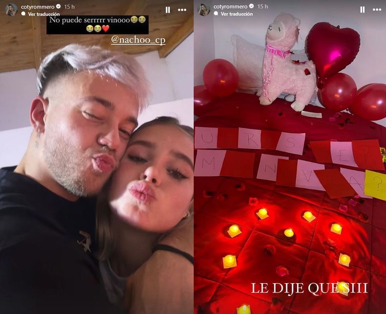 Coty mostró cómo fue el pedido de noviazgo por parte de Nacho.