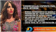 Sugerente mensaje de Lali Espósito mientras en Intrusos hablaban de las exigencias para sus shows Sugerente mensaje de Lali Espósito mientras en Intrusos hablaban de las exigencias para sus shows