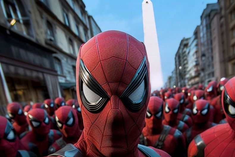 La imagen del flyer con el que Uki Deane invita a la gente a vestirse de Spiderman y asistir a la Plaza de la República.