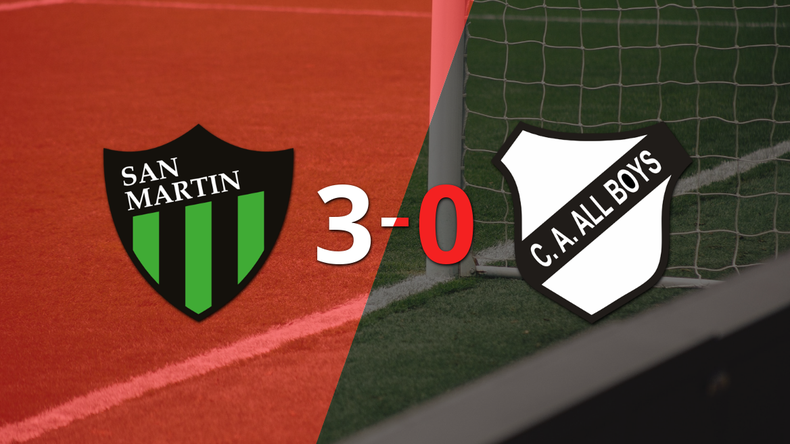 San Martín (SJ) le pasó por encima 3-0 a All Boys
