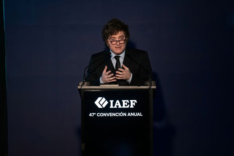 Milei en la 47ª Convención Anual del Instituto Argentino de Ejecutivos de Finanzas (IAEF).
