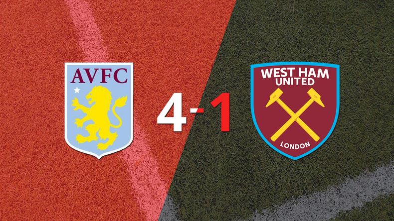 Aston Villa le pasó por encima a West Ham United con doblete de Douglas Luiz