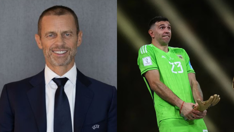La contundente crítica del presidente de la UEFA al Dibu Martínez por su actitud en el Mundial.