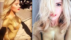 Laurita se animó al body painting Laurita se animó al body painting