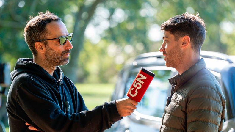 Fede Bossio, de C5N Autos, entrevistando a Martin Fox, Brand Manager de Jeep Argentina.