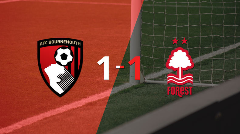 Bournemouth logró sacar el empate de local frente a Nottingham Forest