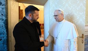 Volodimir Zelenski y el papa León XIV. Volodimir Zelenski y el papa León XIV.
