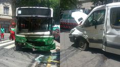 Un colectivo y una combi chocaron en Constitución.