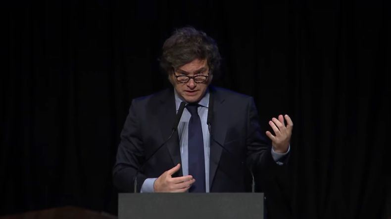 Javier Milei en el Palacio Libertad.