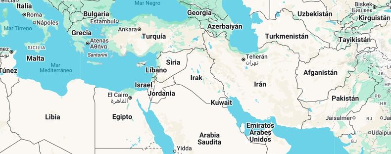 La zona de la guerra en Medio Oriente: Israel ataque el Líbano, que se encuentra al norte de su frontera, mientras que Turquía, Egipto y Pakistán intentan intervienen entre Estados Unidos e Irán.