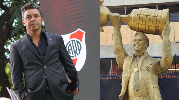 River inauguró la estatua de Marcelo Gallardo en la Avenida Figueroa Alcorta