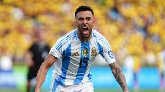 Nicolás González anotó el gol de la Selección argentina contra Colombia.