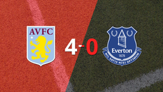 everton se fue goleado 4-0 en su visita a aston villa