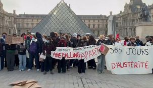 continuan las manifestaciones en francia: estudiantes impiden el ingreso al louvre