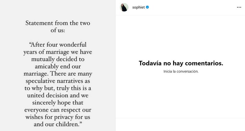 As&iacute; se confirm&oacute; el divorcio de Joe Jonas y Sophie Turner.