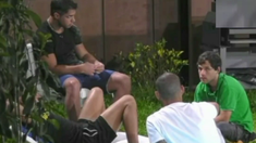 Agustín junto a Cone, Maxi y Thiago en Gran Hermano. Agustín junto a Cone, Maxi y Thiago en Gran Hermano.