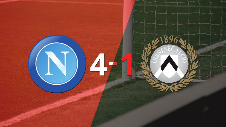 Napoli sentenció con goleada 4-1 a Udinese
