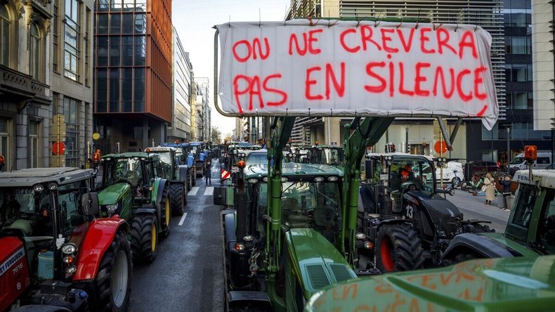 Las protestas llegaron hasta la sede de la Unión Europea en Bruselas