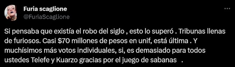 Así comenzó la seguidilla de publicaciones acusando a Telefe de fraude.