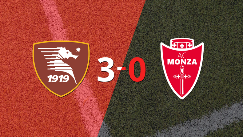 Monza se fue goleado 3-0 en su visita a Salernitana