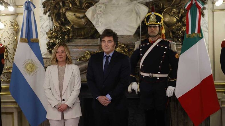 Giorgia Meloni y Javier Milei. Giorgia Meloni y Javier Milei.