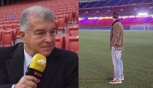 Para Laporta, la presencia de Messi en el Camp Nou fue un arrebato simpático. Para Laporta, la presencia de Messi en el Camp Nou fue un arrebato simpático.