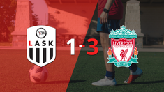 liverpool logro una destacada actuacion al conseguir una victoria por 3 a 1 ante lask linz