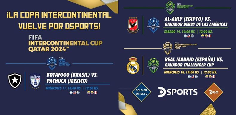 Así se anunció la llegada de la Copa Intercontinental 2024 a DSports.